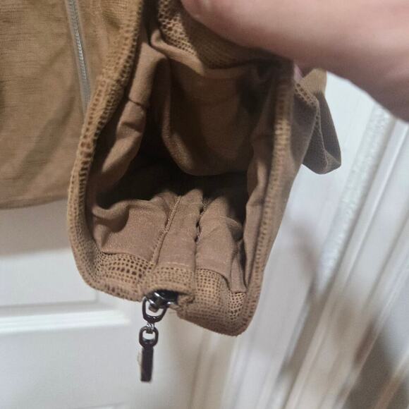 Chico’s Brown Faux Suede Moto Jacket Women’s 12/14 Asym Zip - Picture 5 of 8